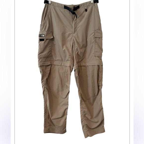REI Pants - REI Cargo Pants Tan  Convertible Nylon Zip Off Hiking Pants Belt UPF 50 Size 12